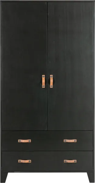 Dian, Klædeskab, sort, H180x40x94 cm, fyrretræ